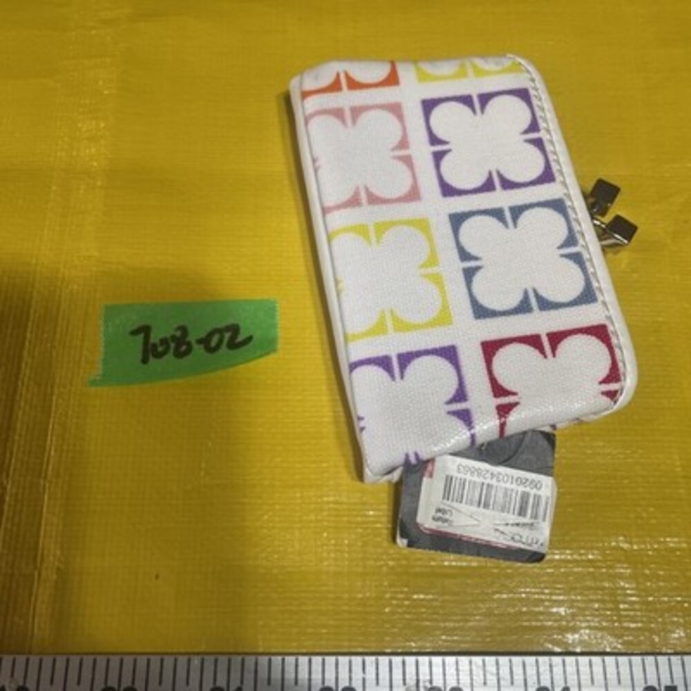 Liz Claiborne Multicolor Logo Kiss Lock Coin Purse Wallet White New With Tags - Picture 5 of 5